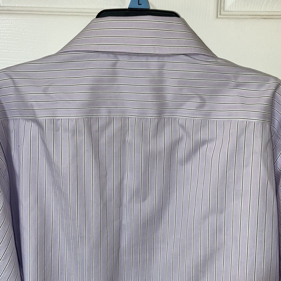 Michael Kors light purple and gray striped button up longsleeve shirt si… - Picture 7 of 10